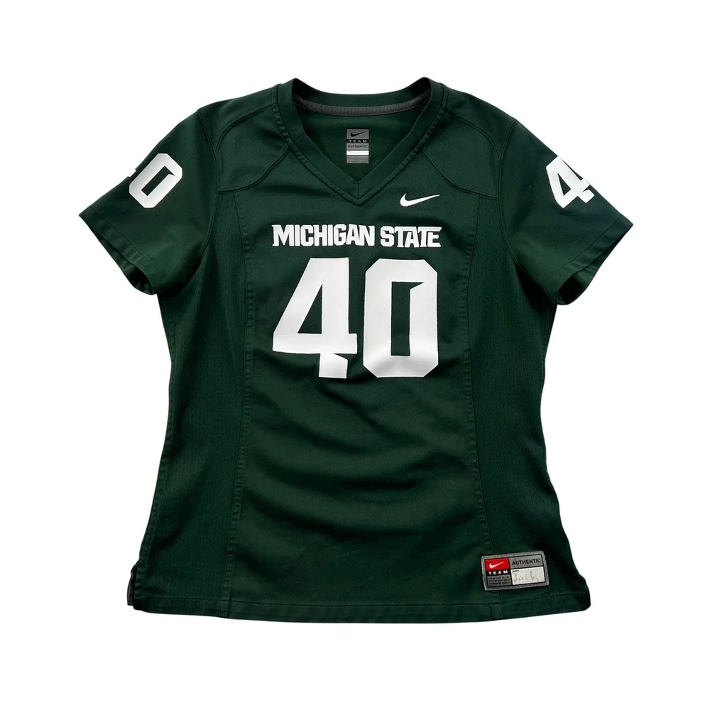 Nike Michigan State Jersey Kids L Green Football #40 Spartans NCAA Team Apparel